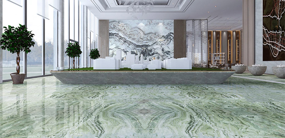 Green natural marble