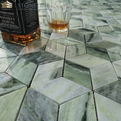 Raggio Verde diamond marble mosaic