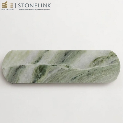 Raggio Verde long oval marble mosaic