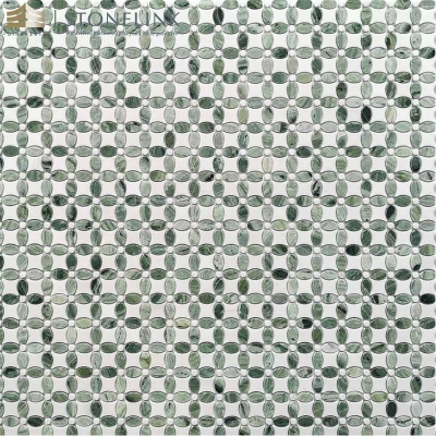 Raggio Verde flower marble mosaic