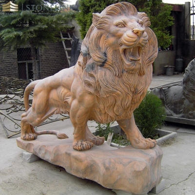 Lion granite sculptures