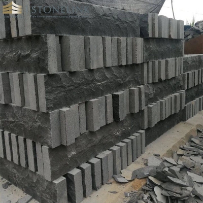 Black basalt paving stone