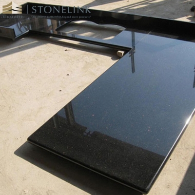 Black galaxy granite slab