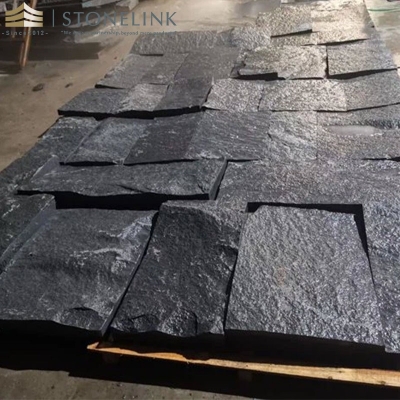 Black basalt paving stone