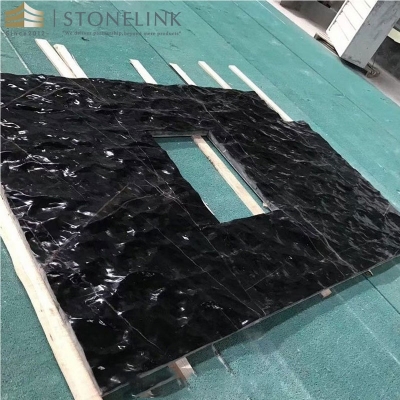 Nero Marquina marble 3D CNC carving cut to size