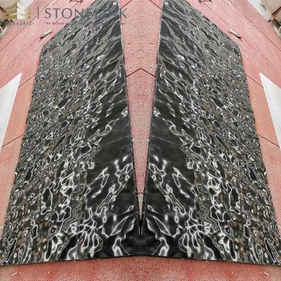 Nero Marquina marble 3D CNC carving cut to size