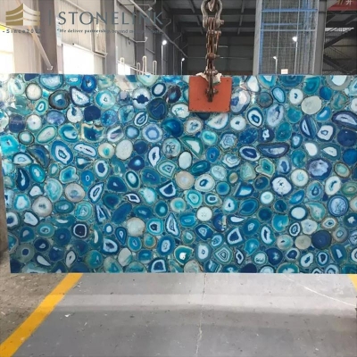 Blue agate slab