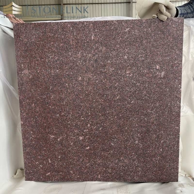 Indian red granite leathered pavers