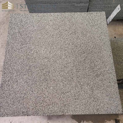 G612 grey granite bush-hammered stone pavers