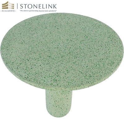 Green terrazzo table top