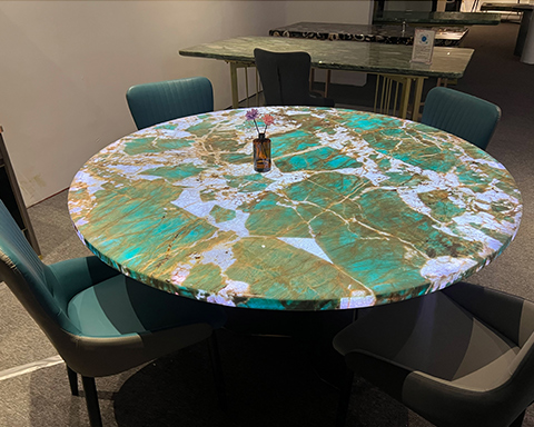 Luxury stone dining tabletop craftsmanship choice: polishing or glazing?